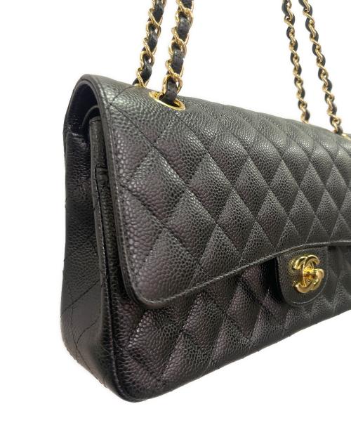 CHANEL（シャネル）CHANEL (シャネル) Matelassé 25 Double Flap Chain Shoulder Bag/マトラッセ25 Wフラップチェーンショルダーバッグ ブラックの古着・服飾アイテム