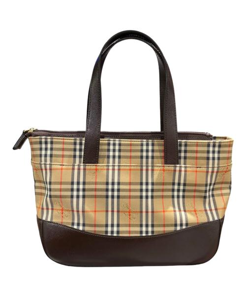 BURBERRY（バーバリー）BURBERRY (バーバリー) ノヴァチェックミニトート ブラウン×ベージュの古着・服飾アイテム