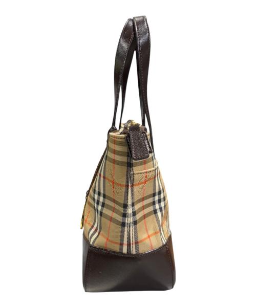 BURBERRY（バーバリー）BURBERRY (バーバリー) ノヴァチェックミニトート ブラウン×ベージュの古着・服飾アイテム