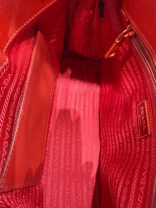 PRADA（プラダ）PRADA (プラダ) ガレリアサフィアーノハンドバッグ レッド サイズ:-の古着・服飾アイテム