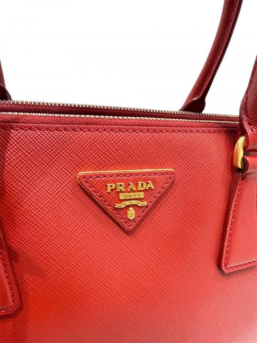 PRADA（プラダ）PRADA (プラダ) ガレリアサフィアーノハンドバッグ レッド サイズ:-の古着・服飾アイテム