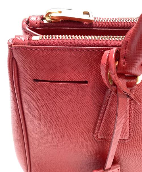 PRADA（プラダ）PRADA (プラダ) ガレリアサフィアーノハンドバッグ レッド サイズ:-の古着・服飾アイテム
