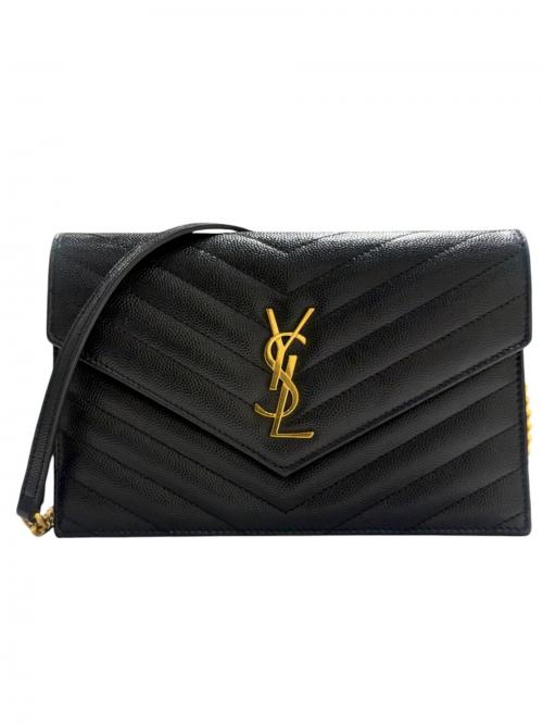 Saint Laurent Paris（サンローランパリ）Saint Laurent Paris (サンローランパリ) チェーンショルダーバッグ ブラックの古着・服飾アイテム