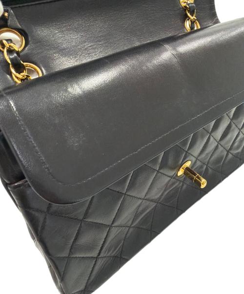CHANEL（シャネル）CHANEL (シャネル) マトラッセ25/Wフラップチェーンショルダーバッグ ブラック サイズ:25の古着・服飾アイテム