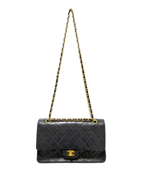 CHANEL（シャネル）CHANEL (シャネル) マトラッセ25/Wフラップチェーンショルダーバッグ ブラック サイズ:25の古着・服飾アイテム