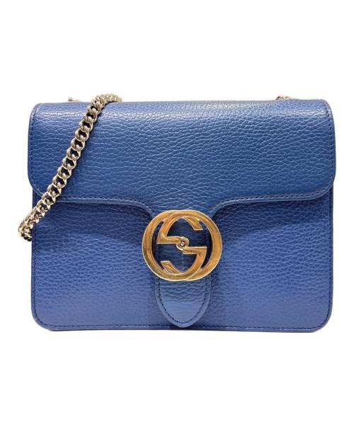 GUCCI（グッチ）GUCCI (グッチ) インターロッキングショルダーバッグ ブルー サイズ:-の古着・服飾アイテム