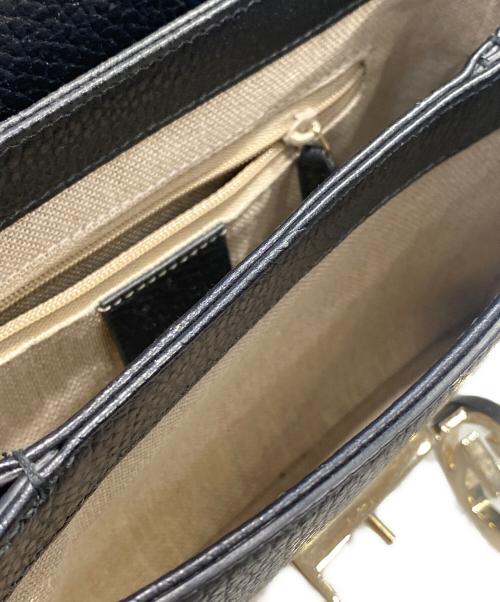 GUCCI（グッチ）GUCCI (グッチ) GUCCI インターロッキングG チェーンショルダーバッグ  ブラックの古着・服飾アイテム