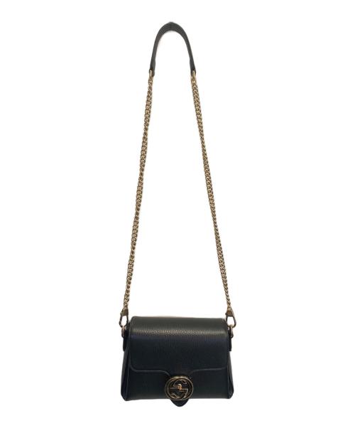 GUCCI（グッチ）GUCCI (グッチ) GUCCI インターロッキングG チェーンショルダーバッグ  ブラックの古着・服飾アイテム
