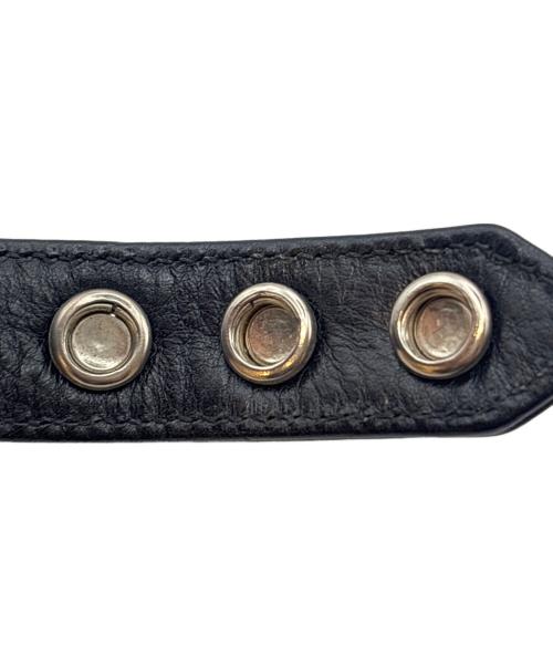 CHROME HEARTS（クロムハーツ）CHROME HEARTS (クロムハーツ) 3ボタン2スナップブレスレット/クロスボタン/レザーバングル ブラックの古着・服飾アイテム