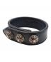 CHROME HEARTS（クロムハーツ）の古着「3ボタン2スナップブレスレット/クロスボタン/レザーバングル」｜ブラック