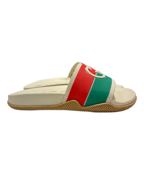 GUCCI（グッチ）GUCCI (グッチ) Interlocking G Rubber Slide Sandals/インターロッキングG ラバースライド サンダル/655461 ベージュ サイズ:37の古着・服飾アイテム