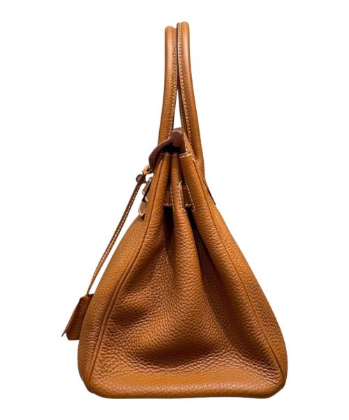 HERMES（エルメス）HERMES (エルメス) Birkin 30/バーキン30/シルバー金具/トゴ/ゴールド/□P刻印2012年製 ゴールド×シルバー金具 サイズ:30の古着・服飾アイテム