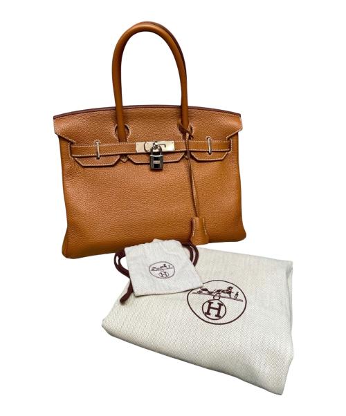 HERMES（エルメス）HERMES (エルメス) Birkin 30/バーキン30/シルバー金具/トゴ/ゴールド/□P刻印2012年製 ゴールド×シルバー金具 サイズ:30の古着・服飾アイテム