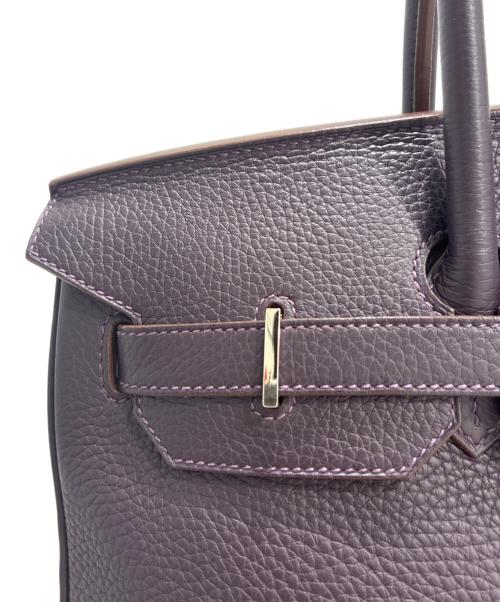 HERMES（エルメス）HERMES (エルメス) バーキン35/シルバー金具/トリヨンクレマンス/□R刻印/ブラック/ハンドバッグ パープル系 サイズ:35の古着・服飾アイテム