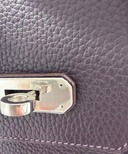 HERMES（エルメス）HERMES (エルメス) バーキン35/シルバー金具/トリヨンクレマンス/□R刻印/ブラック/ハンドバッグ パープル系 サイズ:35の古着・服飾アイテム