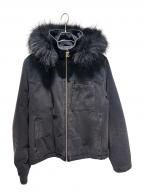 LOUIS VUITTONルイ ヴィトン）の古着「Vintage-finish denim and fur jacket/ヴィンテージ加工デニムファージャケット/RM241M CCUHQA05」｜ブラック