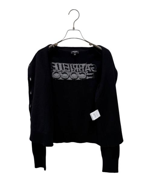 CHANEL（シャネル）CHANEL (シャネル) ココボタンカシミヤボレロカーディガン ブラック サイズ:38の古着・服飾アイテム