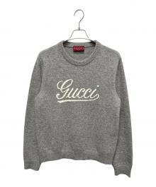 GUCCI（グッチ）の古着「インターシャ ウールニット セーター」｜ライトグレー