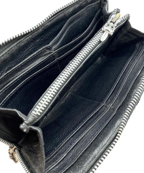 CHROME HEARTS（クロムハーツ）CHROME HEARTS (クロムハーツ) REC F ZIP QUILTED WALLET/ラウンドファスナー財布 ブラックの古着・服飾アイテム