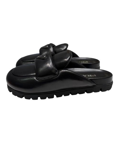 PRADA（プラダ）PRADA (プラダ) パテッドミュールサンダル/サボ ブラック サイズ:36の古着・服飾アイテム