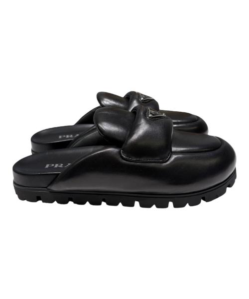 PRADA（プラダ）PRADA (プラダ) パテッドミュールサンダル/サボ ブラック サイズ:36の古着・服飾アイテム