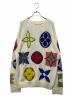 LOUIS VUITTON (ルイ ヴィトン) マルチカラーモノグラムニット ホワイト サイズ:XL：100000円