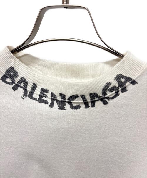 BALENCIAGA（バレンシアガ）BALENCIAGA (バレンシアガ) ネックロゴプリントL/Sシャツ ホワイト サイズ:XXSの古着・服飾アイテム