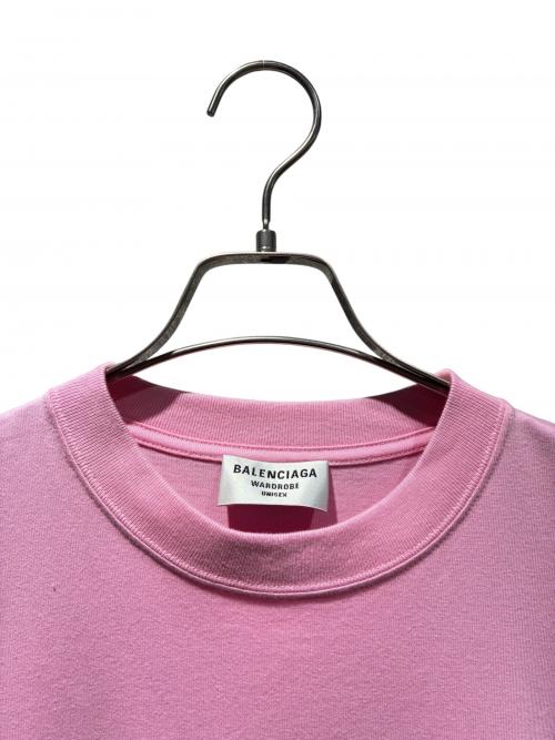 BALENCIAGA（バレンシアガ）BALENCIAGA (バレンシアガ) ワンポイントロゴTシャツ ピンク サイズ:Mの古着・服飾アイテム