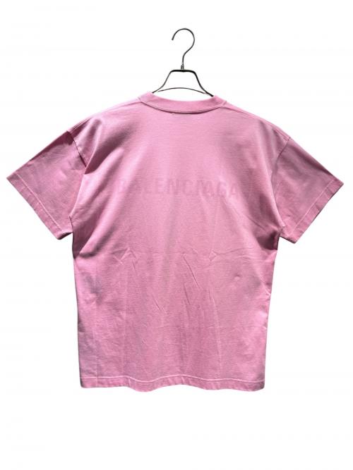 BALENCIAGA（バレンシアガ）BALENCIAGA (バレンシアガ) ワンポイントロゴTシャツ ピンク サイズ:Mの古着・服飾アイテム