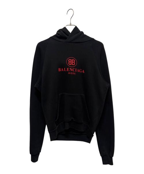 BALENCIAGA（バレンシアガ）BALENCIAGA (バレンシアガ) ロゴプリントパーカー ブラック サイズ:Sの古着・服飾アイテム