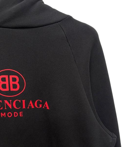 BALENCIAGA（バレンシアガ）BALENCIAGA (バレンシアガ) ロゴプリントパーカー ブラック サイズ:Sの古着・服飾アイテム