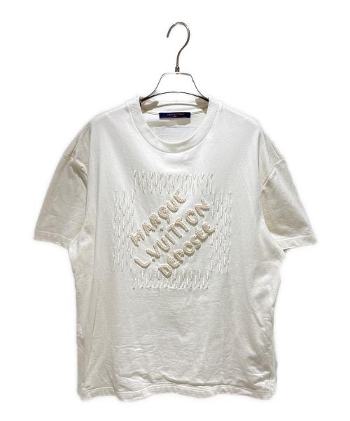 LOUIS VUITTON（ルイ ヴィトン）LOUIS VUITTON (ルイ ヴィトン) Pearl Bead Embroidered Logo T-Shirt/パールビーズエンブロイダリーロゴTシャツ/HQY71W ホワイト サイズ:Mの古着・服飾アイテム