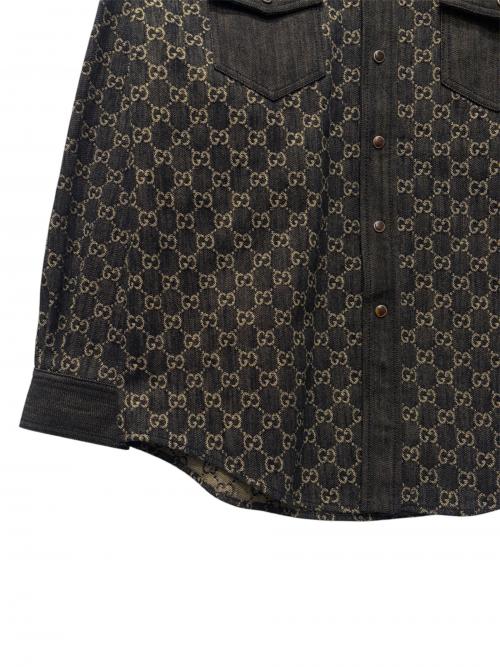 GUCCI（グッチ）GUCCI (グッチ) GGジャカードデニムジャケット ネイビー サイズ:46の古着・服飾アイテム