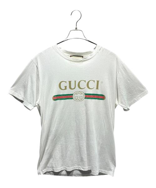 GUCCI（グッチ）GUCCI (グッチ) オーバーサイズロゴTシャツ ホワイト サイズ:XSの古着・服飾アイテム