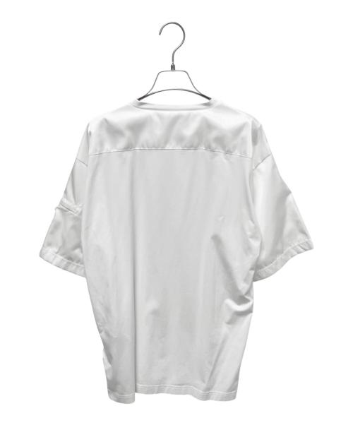 PRADA（プラダ）PRADA (プラダ) 三角プレートナイロン切替Tシャツ ホワイト サイズ:Mの古着・服飾アイテム