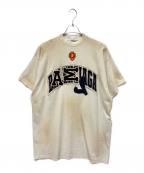 BALENCIAGAバレンシアガ）の古着「クラッシュダスト加工ワッペンTシャツ」｜ホワイト