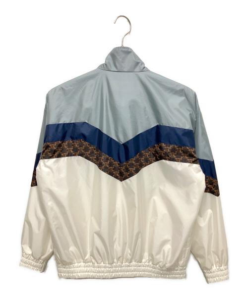 CELINE（セリーヌ）CELINE (セリーヌ) トライオンフモノグラム ナイロンジャケット スカイブルー×ホワイト サイズ:36の古着・服飾アイテム