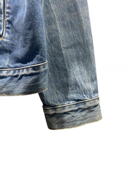 BALENCIAGA（バレンシアガ）BALENCIAGA (バレンシアガ) ダメージ加工バックロゴデニムジャケット インディゴ サイズ:40の古着・服飾アイテム