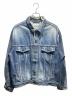 BALENCIAGA（バレンシアガ）の古着「ダメージ加工バックロゴデニムジャケット」｜インディゴ