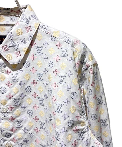 LOUIS VUITTON（ルイ ヴィトン）LOUIS VUITTON (ルイ ヴィトン) モノグラムコットン刺繍シャツ ホワイト サイズ:XLの古着・服飾アイテム