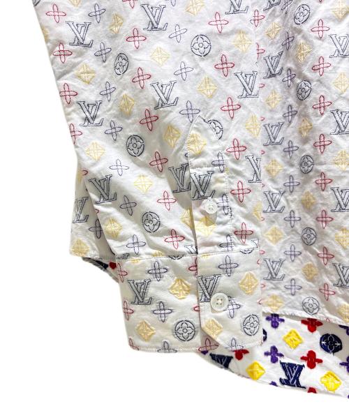 LOUIS VUITTON（ルイ ヴィトン）LOUIS VUITTON (ルイ ヴィトン) モノグラムコットン刺繍シャツ ホワイト サイズ:XLの古着・服飾アイテム
