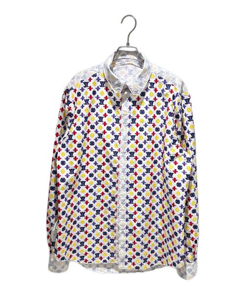 LOUIS VUITTON（ルイ ヴィトン）LOUIS VUITTON (ルイ ヴィトン) モノグラムコットン刺繍シャツ ホワイト サイズ:XLの古着・服飾アイテム