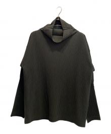 HOMME PLISSE ISSEY MIYAKE（オム プリッセ イッセイ ミヤケ）の古着「ハイネックプリーツカットソー」｜グレー