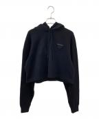 PRADAプラダ）の古着「ウールカシミアクロップトパーカー」｜ブラック