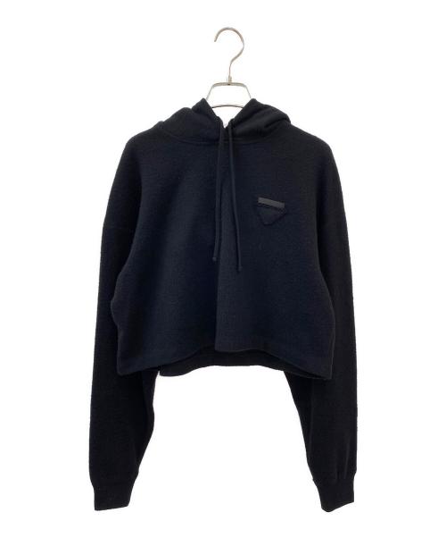 PRADA（プラダ）PRADA (プラダ) ウールカシミアクロップトパーカー ブラック サイズ:36の古着・服飾アイテム