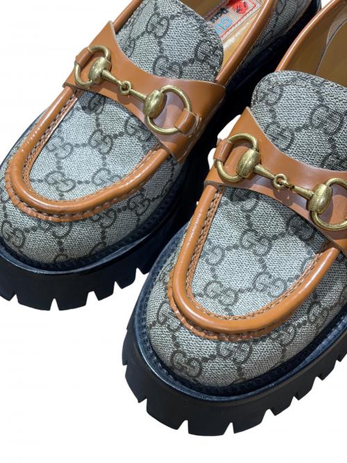 GUCCI（グッチ）GUCCI (グッチ) GGスプリームホースビットローファー ベージュ サイズ:36 1/2の古着・服飾アイテム