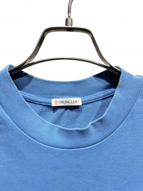MONCLER（モンクレール）MONCLER (モンクレール) ロゴ刺繍Tシャツ ブルー サイズ:Mの古着・服飾アイテム