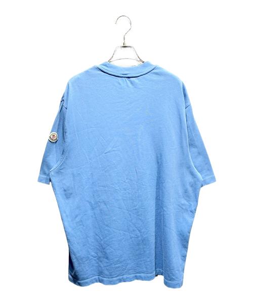MONCLER（モンクレール）MONCLER (モンクレール) ロゴ刺繍Tシャツ ブルー サイズ:Mの古着・服飾アイテム