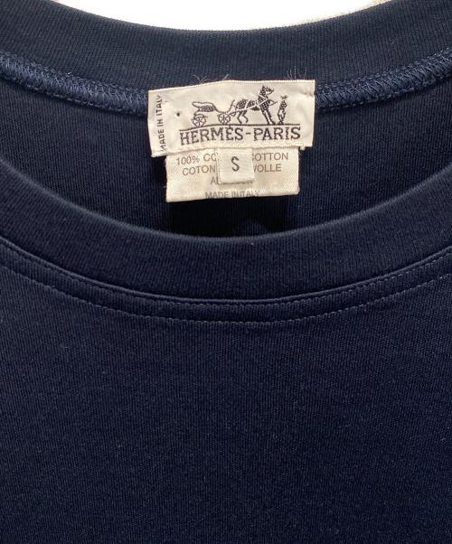 HERMES（エルメス）HERMES (エルメス) 馬車ロゴ刺繍L/STシャツ ネイビー サイズ:Sの古着・服飾アイテム