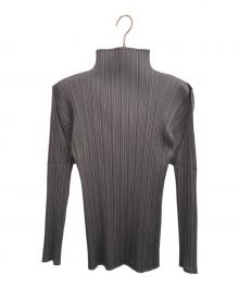 PLEATS PLEASE（プリーツプリーズ）の古着「ボトルネック カットソー トップス 」｜グレー